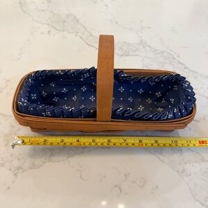 Longaberger Brown and Blue woven basket